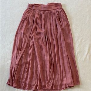 J. Crew Pink Pleated Midi A-Line Skirt for Cocktail